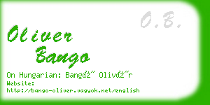 oliver bango business card